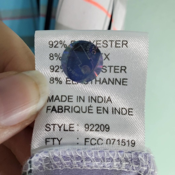 Jamie Sadock Pippin Group Aqua Grid Print Top Sleeveless Golf Tank Top Size XL - Picture 8 of 8